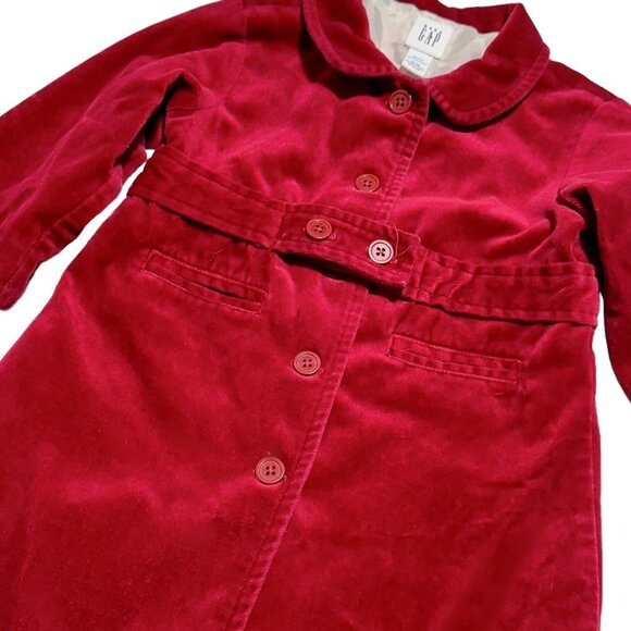 Vintage Baby Gap Red Velvet Peacoat - Picture 3 of 4